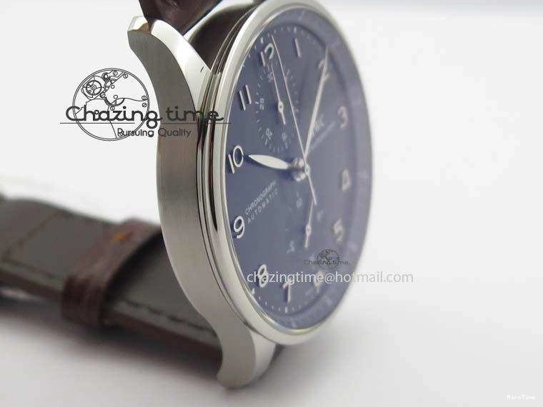 MIROTIME 0721 Supportive Portuguese Chrono IW371431 ZF 1:1 Best Edition Gray Dial On Brown Leather Strap A79350 (Slim Movement) 7261
